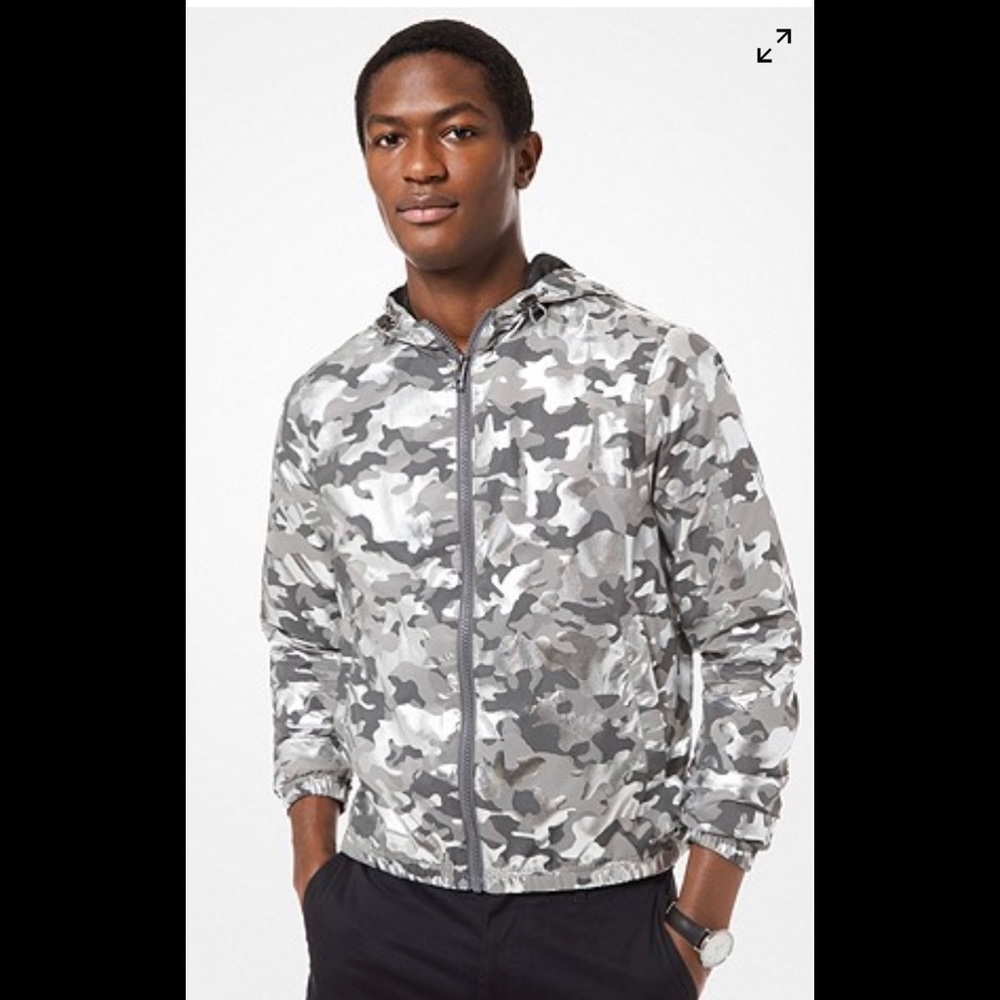 “HOST PICK” Michael Kors Mens Camouflage Foil Print Jacket